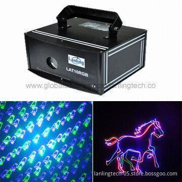 Club night laser light projector, 1,200mW mulit color RGB animation twinkling